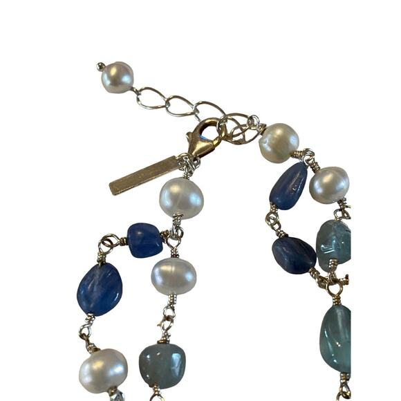 Vantel Pearls 2 Strand Necklace Cultured Pearls Mini Stones New In Box - Picture 5 of 6